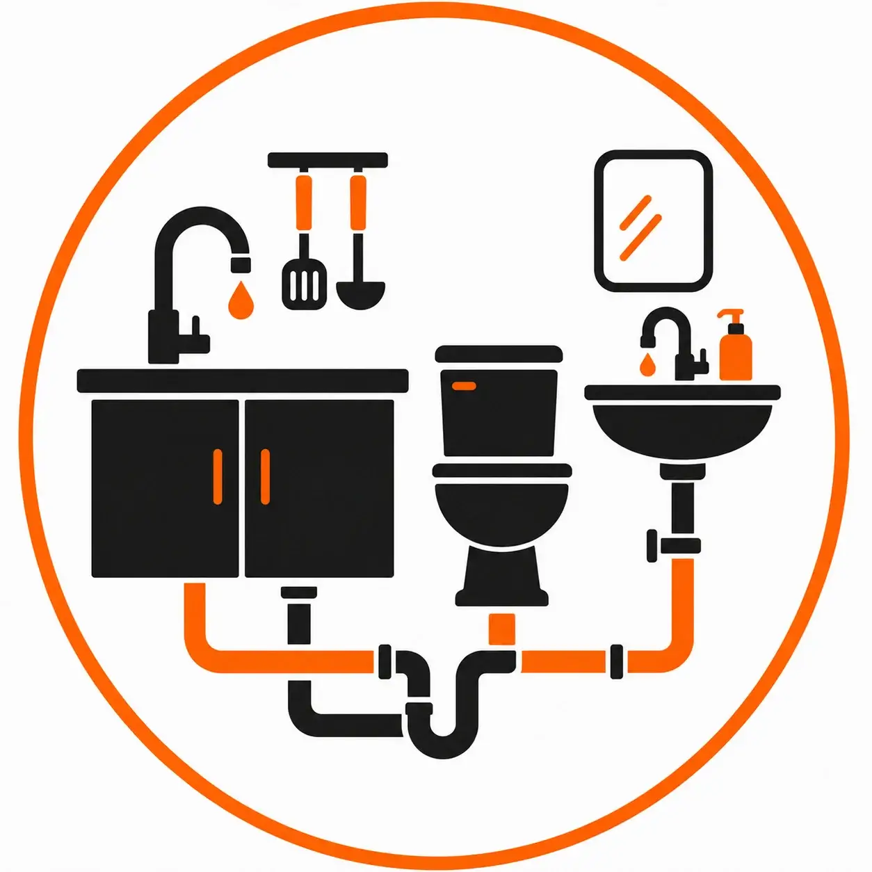Kitchen bathroom plumbing
